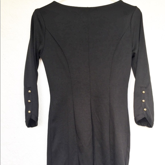 Black XXI dress with gold button details. Sz Small - Picture 2 of 5